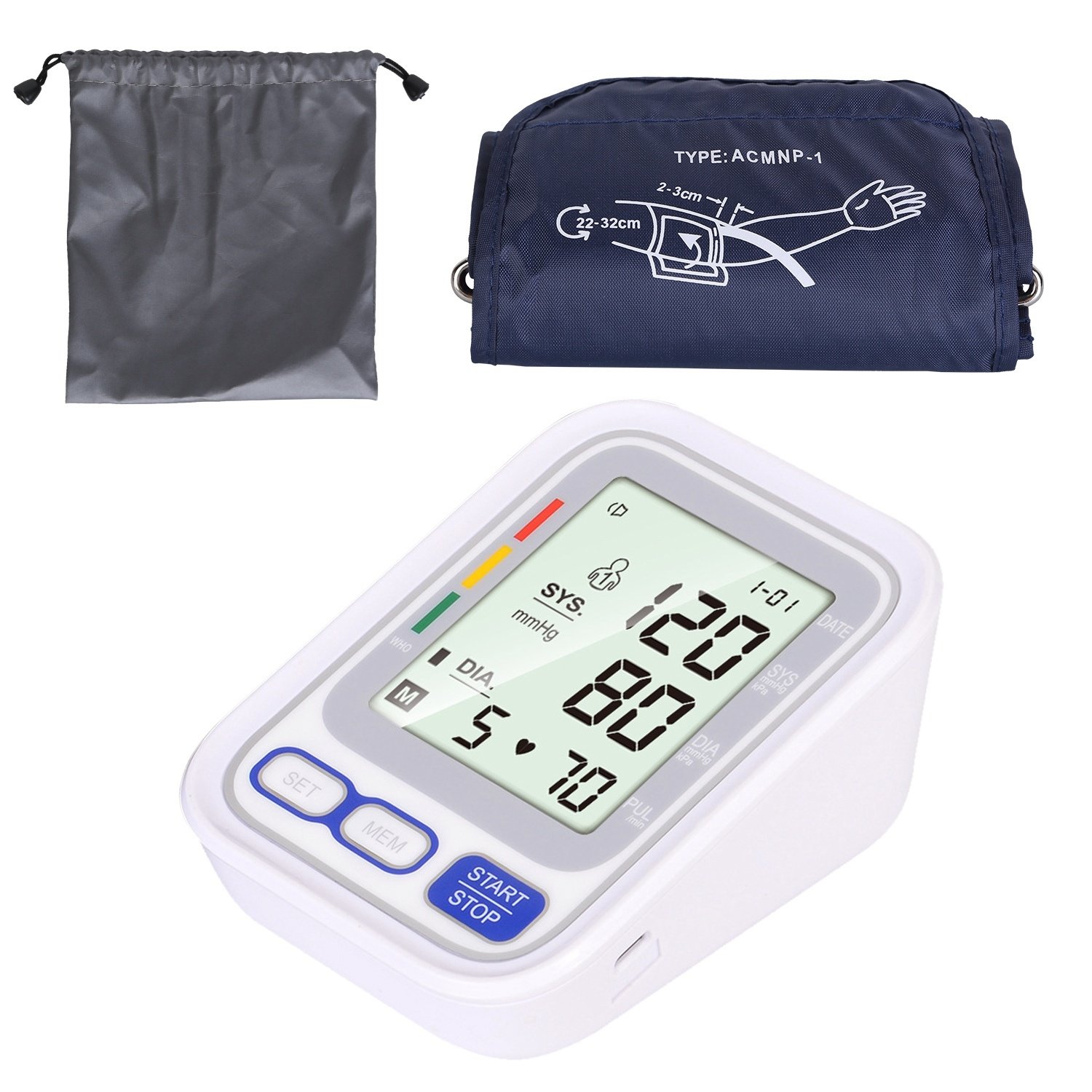 CK-W133 Automatic Digital Wrist Blood Pressure Monitor – LCD Display, Heart Rate, Carrying Case