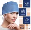 Blue Disposable Surgical Cap. Pack of 100 Disposable Hair Covers SMS 30 GSM; Nurses Head Coverings for Surgical Personnel. Scrub Cap for Clinics. Surg