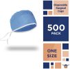Blue Disposable Surgical Cap. Pack of 100 Disposable Hair Covers SMS 30 GSM; Nurses Head Coverings for Surgical Personnel. Scrub Cap for Clinics. Surg